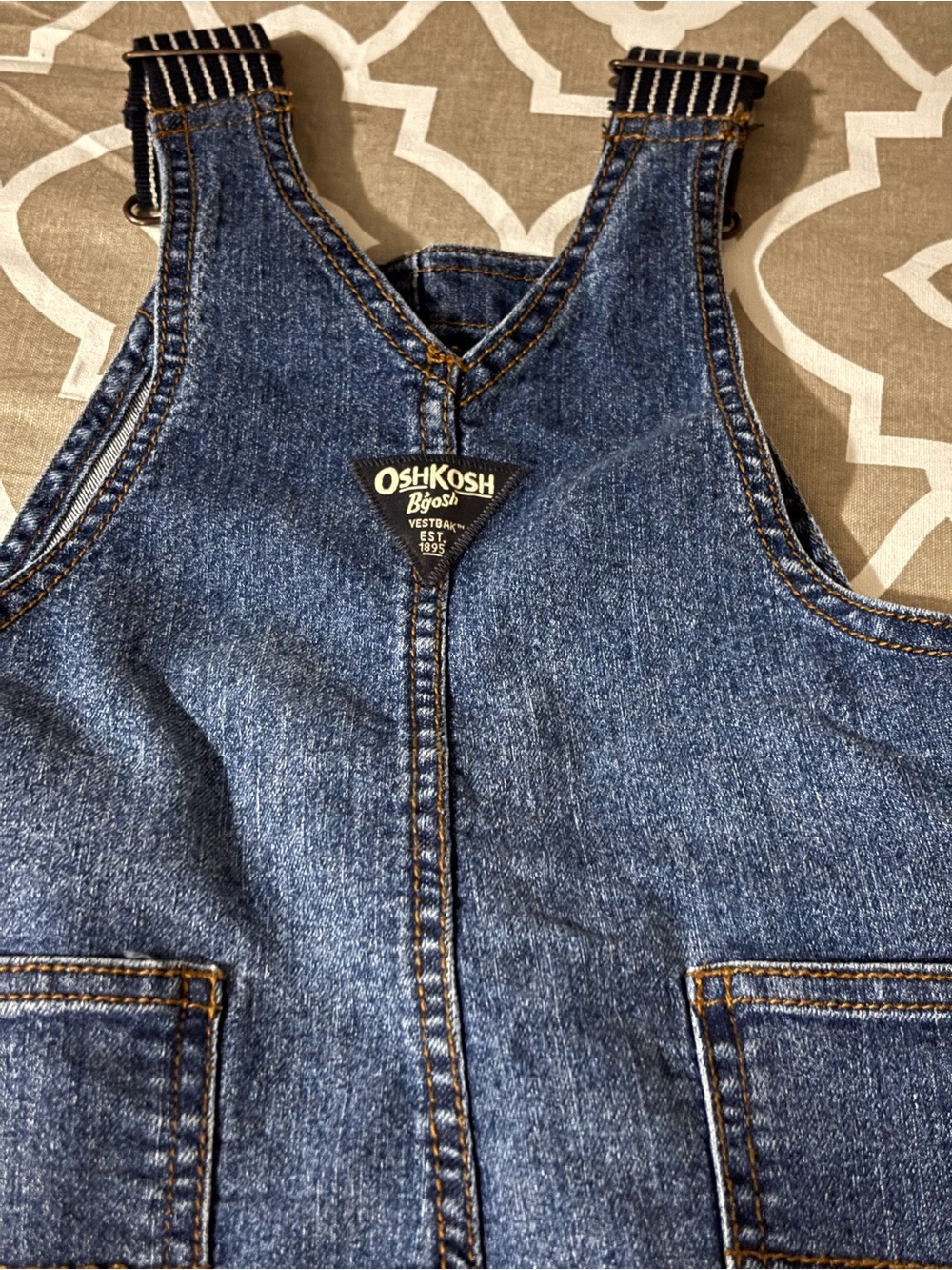 OshKosh B'gosh Adjustable Strap Denim Overalls in Dark Blue - Picture 2 of 5